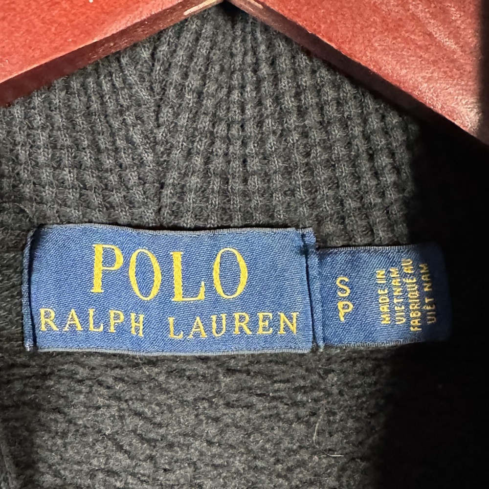 Polo Ralph Lauren Hoodie Mens Small Black Full Zip Sweatshirt Red Pony Jacket - Picture 4 of 10